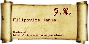 Filipovics Manna névjegykártya